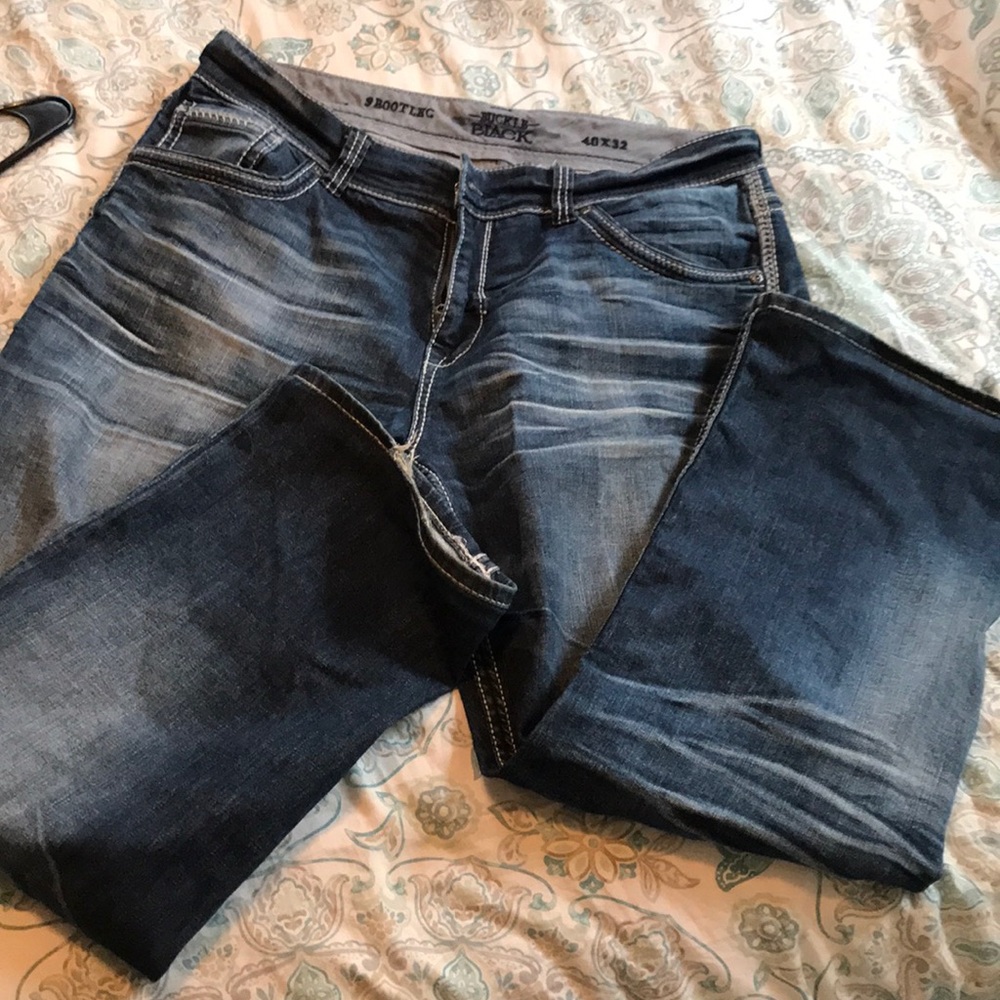 Buckle black men’s jeans